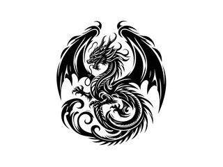 Fototapeta premium Majestic Myth: Dragon Vector Clipart for Legendary Design