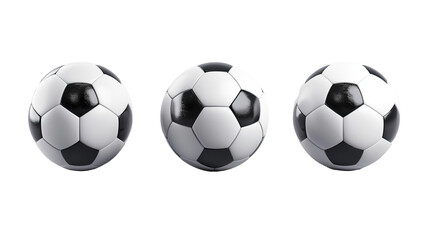 Two or Three Soccer ball. Football balls Set realistic 3d design style isolated PNG