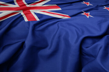 waving colorful national flag of new zealand.