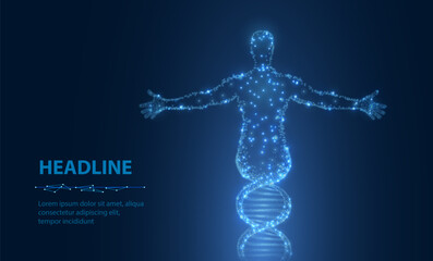 Human DNA. Medical technology, gene evolution, cellular health, nervous system
