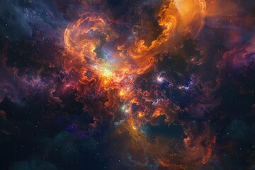 Cosmic Fusion: Brilliant Nebulae Merging in a Dance of Color and Light