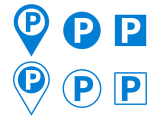 Various shape parking sign vector.