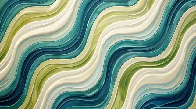 Chic retro pattern wallpaper The combination of green and white and flowing lines creates a dynamic and eye-catching pattern. which stimulates feelings of nostalgia for the lively beauty of that era.