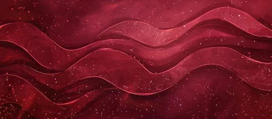 Foto op Canvas A detailed shot of a crimson wave against a scarlet backdrop, showcasing a variety of shades like carmine, magenta, and electric blue in an intricate pattern reminiscent of wood grain © AkuAku
