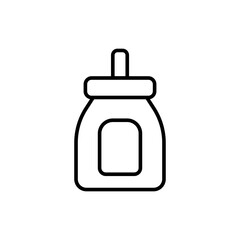 Sauce bottle outline icons, minimalist vector illustration ,simple transparent graphic element .Isolated on white background