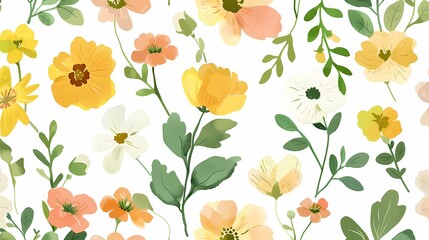 Retro hand drawn bouquet flat illustration poster background