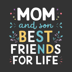 mom and boy love them vector design
