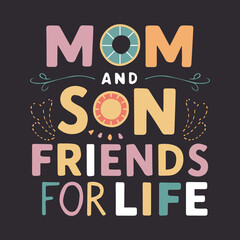 Mom and son best friend vector design