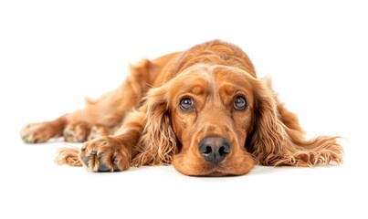 Relaxed English Cocker Spaniel Enjoying Cozy Comforts at Home - Generative AI