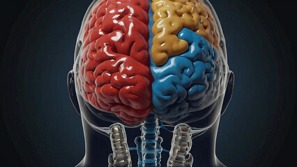 3d rendered illustration of a human brain Generate AI.
