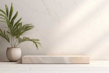 3D minimalist marble stand for premium product