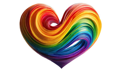 3D rendering of a rainbow heart, Abstract LGBTQ+ illustration, gay pride colors, diversity, love, gender, homosexuality, painting, concept art, illustration