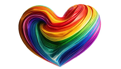 3D rendering of a rainbow heart, Abstract LGBTQ+ illustration, gay pride colors, diversity, love, gender, homosexuality, painting, concept art, illustration