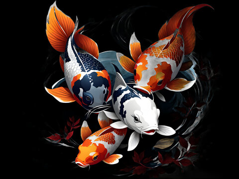 Japanese Koi Fish Clip Art 