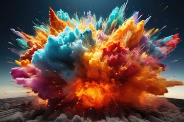 Explosion big bang color texture artist abstract background and wallpaper