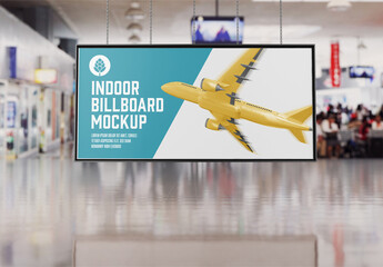 Airport Billboard Advertisement Scene Mockup