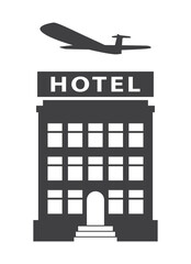 hotel with plane icon - 779675780