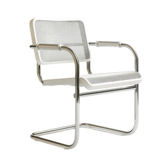Modern White Office Chair with Chrome Frame, Capturing the Concept of Contemporary Workplace Design.