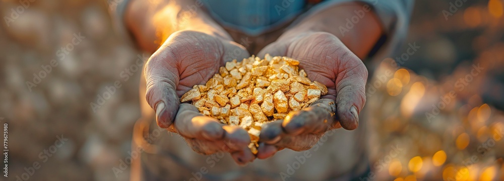 Wall mural At the gold mine, gold is available.