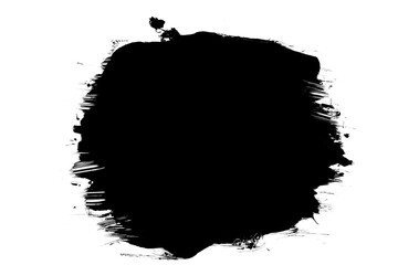 Grunge banner with stains, splashes and drops of black ink with space for texts on transparent background (png image)