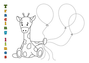 Outline The Contours Of The Balls On The Worksheet For Tracing Lines, Suitable For Preschoolers Aged 4-6 Years