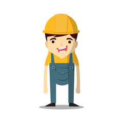 Vector illustration of contractor character design in flat style