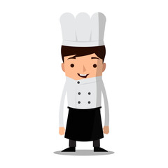 Vector illustration of chef character design in flat style