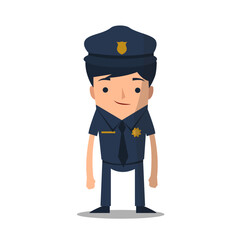 Vector illustration of police character design in flat style