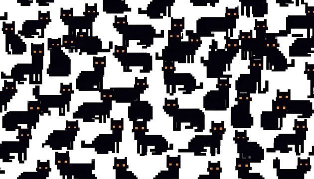 Black pixel cat 