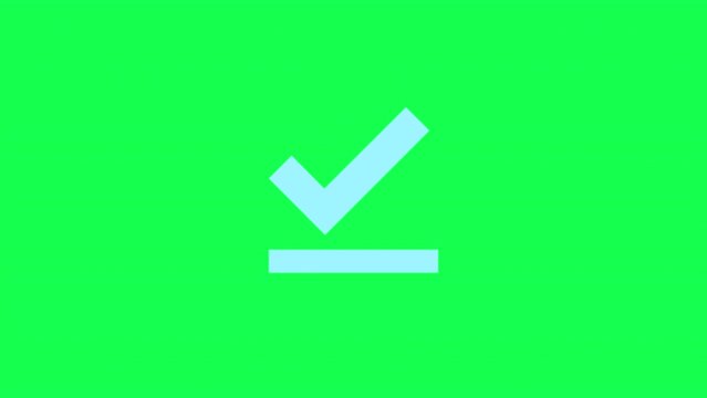 4K Loading icon with technology animation. Arrow down symbol animation. Upload, download on green screen, chromakey