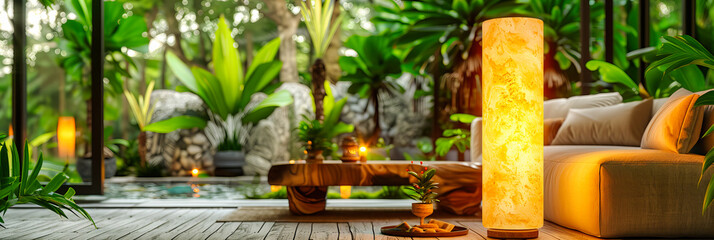 Luxurious Spa Retreat in Tropical Setting, Serene and Beautiful Wellness Space with Nature Elements, Relaxation and Luxury