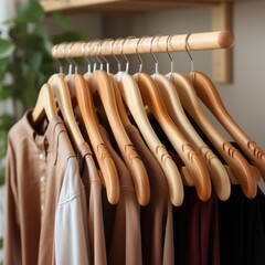 Wooden clothes hanger boys clothes hanging