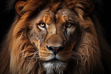 Closeup of Lion felino looking camera