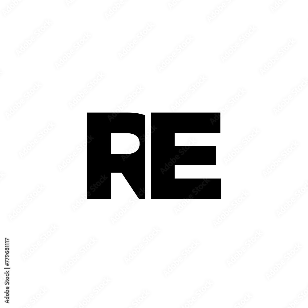 Fototapete letter r and e, re logo design template. minimal monogram initial based logotype.