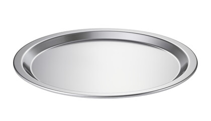 silver plate isolated on transparent background cutout