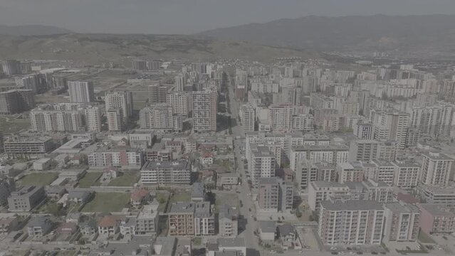Aerial cityscape of Residential buildings in Didi Dighomi district. Tbilisi, Georgia 2024 april. d-log