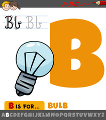 letter B from alphabet with cartoon bulb object - 779685511