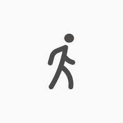 Walking man icon vector isolated. Man walk pedestrian icon vector - obrazy, fototapety, plakaty