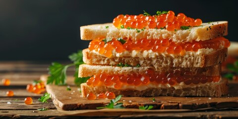 sandwich with caviar Generative AI