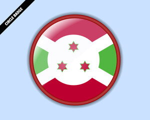 Burundi flag circle badge, vector design, rounded sign with reflection