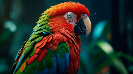 Obraz premium Parrot on a branch. Nice close-up.