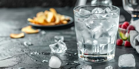 vodka with ice Generative AI - obrazy, fototapety, plakaty
