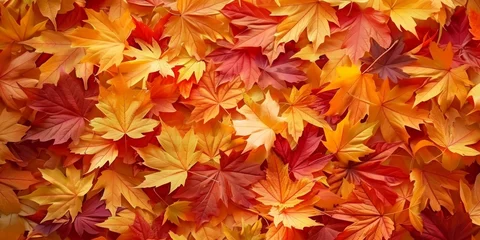 Stof per meter autumn leaf fall autumn landscape yellow-red leaf Generative AI © Valentine