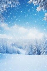 winter background snowfall Generative AI