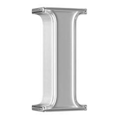 Silver 3D Letter I Font  - Alphabet  3d Render
