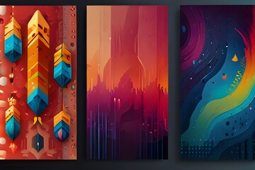 Sale and design background set with colorful art Generative AI