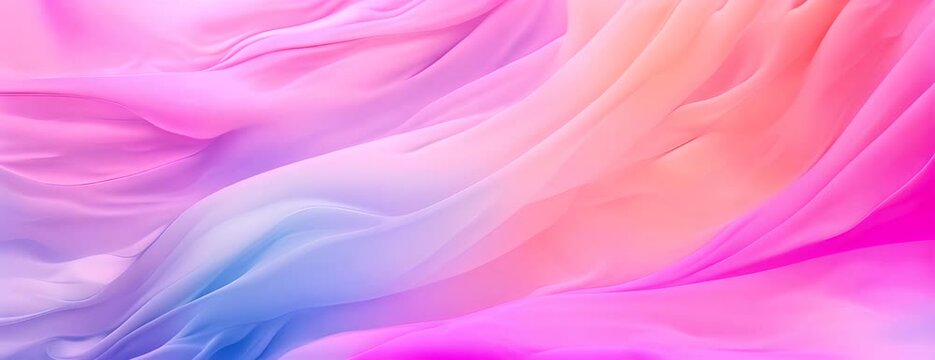 Abstract pastel blowing silk fabric. Gusting delicate scarves. Iridescent curtains billowing in the wind. 4K Video