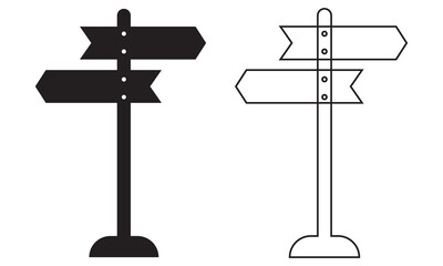 illustration of a set of pointers, signpost icon vector. Editable stroke.  vector illustration. EPS 10