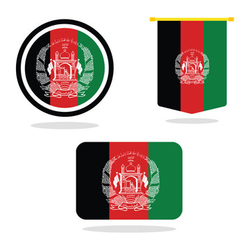 Vector Afghanistan flag set Afghanistan flag set illustration, Afghanistan flag set picture or  Afghanistan flag set image