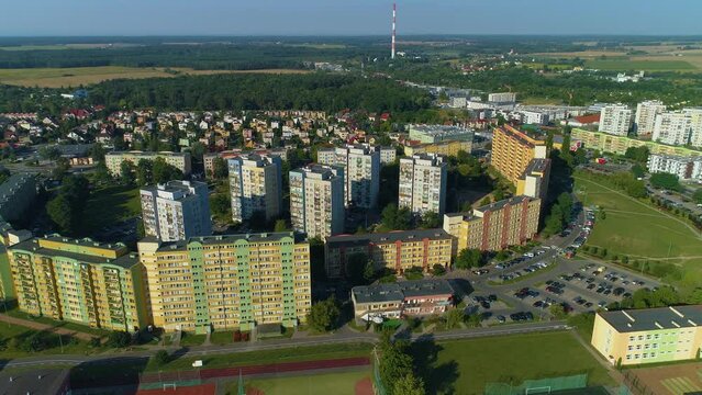 Beautiful Landscape Housing Estate Lubin Krajobraz Osiedle Aerial View Poland